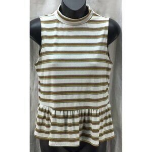 Ragdoll Top Large White Stripe Peplum Women New